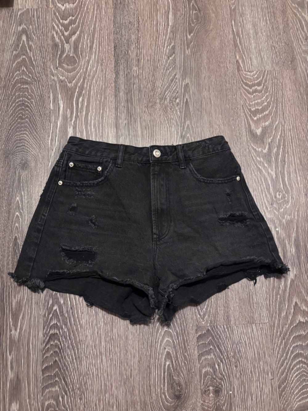 stradivarius Black Jean Shorts